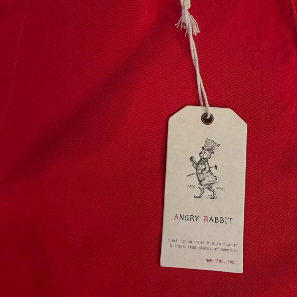 Red Angry Rabbit High Waisted Women's Shorts - Picture 2 of 5